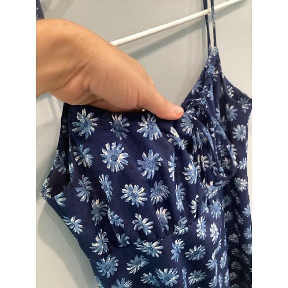 Vtg Milkmaid Mini Dress Size M Medium Blue Ditsy Floral Y2K 90s Daisy Date Night - Picture 7 of 12